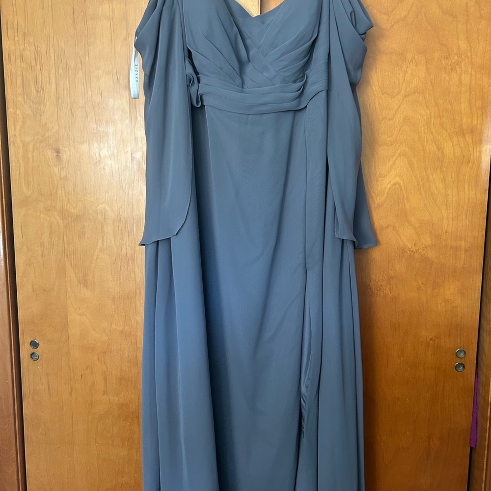 Elegant Steel Grey Bridesmaid Dress